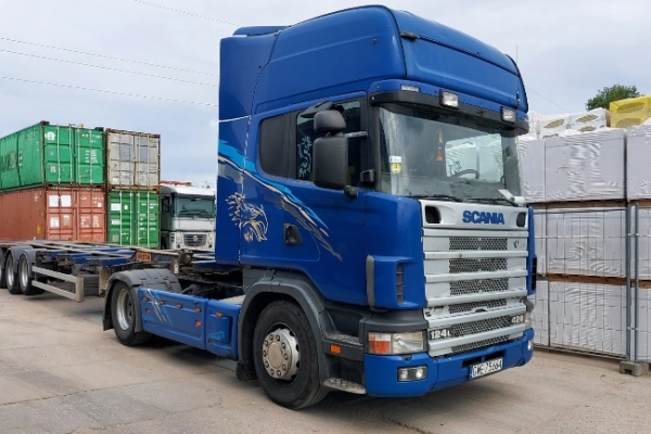 Ogłoszenie - SCANIA 124L + naczepa WIELTON podkontenerowa ZESTAW - 49 200,00 zł