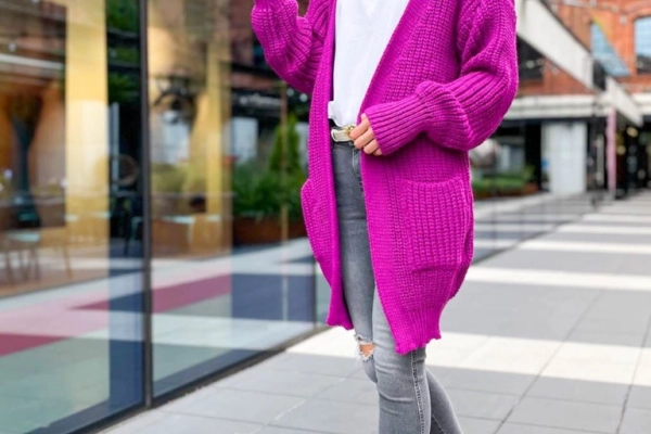 Ogłoszenie - SWETER MORELIA PURPURA KARDIGAN POLSKA PRODUKCJA - 189,99 zł