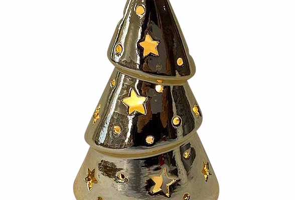 Ogłoszenie - Ozdoba na Boże Narodzenie figurka porcelanowa choinka na tealight złota 10x7x15 cm - 27,70 zł