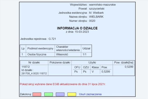 Ogłoszenie - Dwie duże działki przy rzece i lesie w Wielbarku, Mazury - Szczytno - 195 000,00 zł