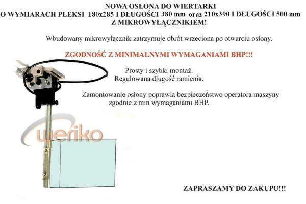 Ogłoszenie - Osłona bezpieczeństwa do wiertarek - FIRMA WERIKO - 1,00 zł