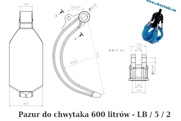 Ogłoszenie - Części do chwytaka do złomu - pazury, siłowniki, tuleje, sworznie