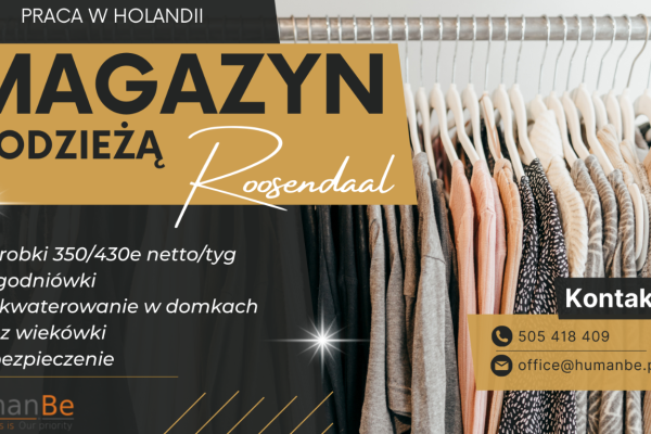 Ogłoszenie - Zbieranie zamówień - orderpicker/odzież w Holandii - PARY - Wrocław - 8 500,00 zł