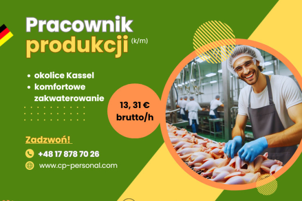 Ogłoszenie - Pracownik produkcji (k/m) - Niemcy - Rzeszów