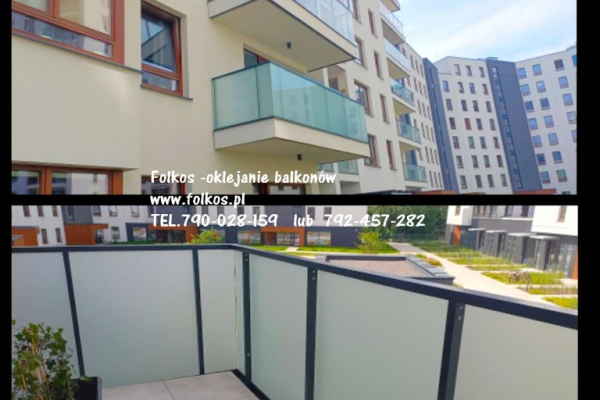 Ogłoszenie - Folie na szklany balkon ** Oklejamy BALKONY Warszawa ** folie matowe mleczne, mrożone, szron ...Folkos folie okienne - Żoliborz - 130,00 zł