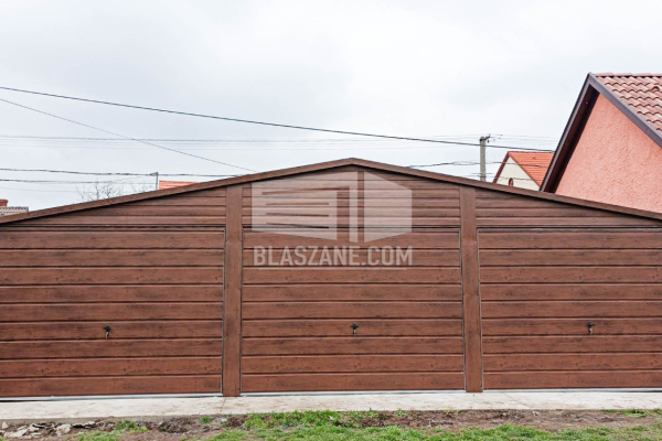 Ogłoszenie - Garaż Blaszany 10x7m - 3x Brama uchylna - 2x okno - ciemny orzech - drewnopodobny - dach dwuspadowy BL161 - Przemyśl - 25 790,00 zł