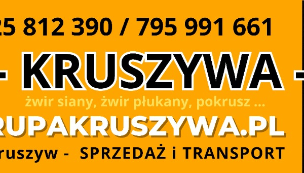 Ogłoszenie - Transport materiałów budowlanych sypkich - piasek, żwir, ziemia - samochodami 18 do 28 ton - Kutno