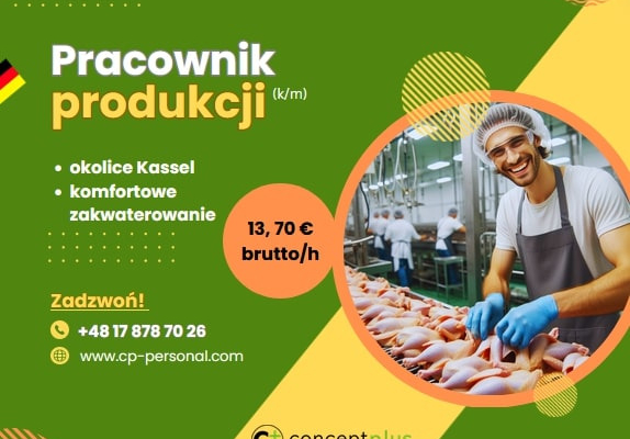 Ogłoszenie - Pracownik produkcji (k/m) - Niemcy - Niemcy