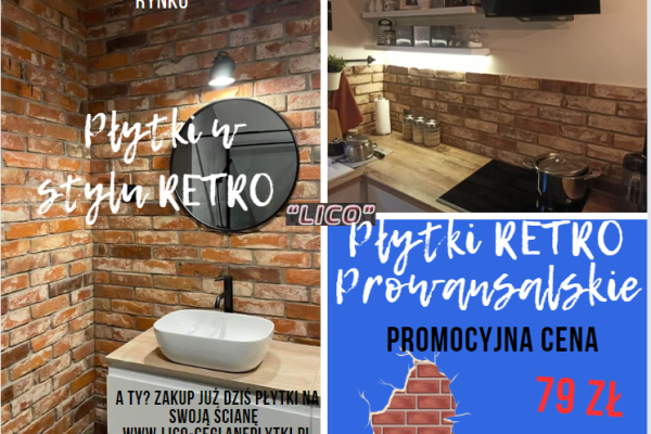 Ogłoszenie - Płytki ze starej cegły Lico Retro prowansalskie  PROMOCJA 79zł – NOWOŚĆ - Białystok - 79,00 zł