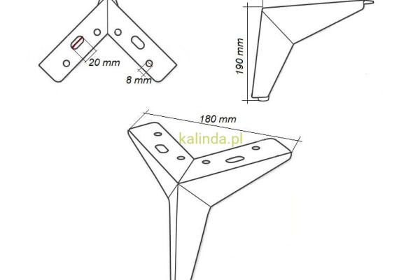 Ogłoszenie - Noga meblowa metalowa Gwiazda h-190 czarna - Chełm - 14,00 zł