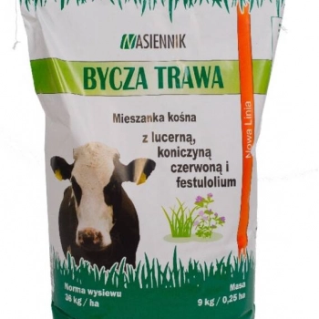 Ogłoszenie - Bycza Trawa mieszanka kośna z lucerną, koniczyną czerwoną i festulolium 9kg - 192,00 zł