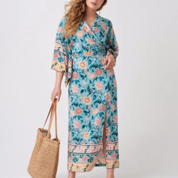 Ogłoszenie - Nowe kimono narzutka L 40 boho hippie bohemian kolorowe kwiaty - 50,00 zł