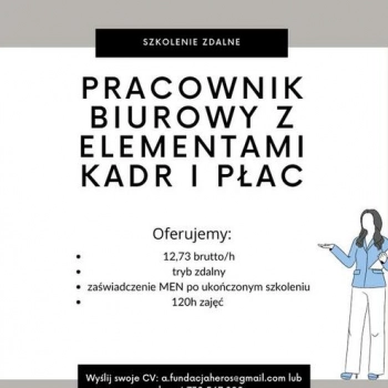 Ogłoszenie - Pracownik biurowy z elementami kadr i płac