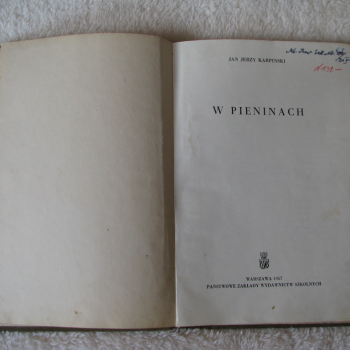 Ogłoszenie - W Pieninach - Jan Jerzy Karpiński 1957r - Kraków - 12,00 zł