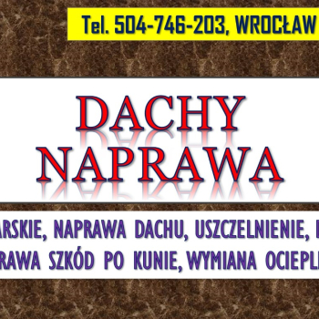 Ogłoszenie - Dachy, uszczelnienie, naprawa, Wrocław, tel. 504-746-203, usługi dekarskie, cennik,  Remonty dachów - Wrocław