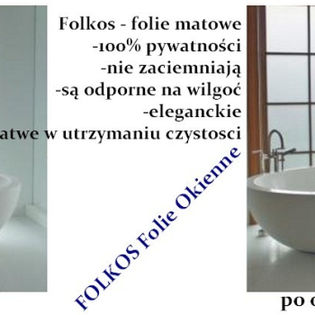 Ogłoszenie - Czym zasłonić okno w łazience ? Jaka folia na okno łazienkowe? -Oklejamy okna folią matową prywatyzującą Warszawa Folkos - Białołęka - 167,00 zł