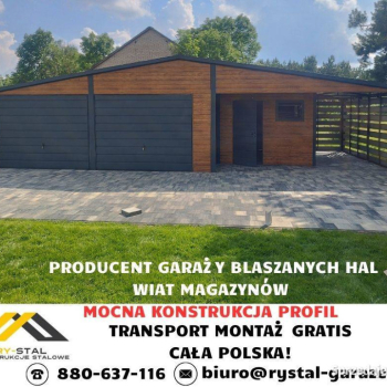 Ogłoszenie - Garaże Blaszane! Wiata Hala Magazyn-Profil 3x6 6x6 4x6 12x6 - Lubuskie - 6 800,00 zł