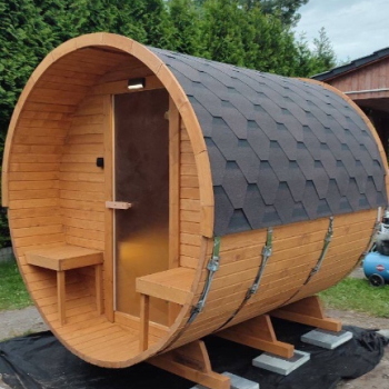 Ogłoszenie - Sauna Beczka 2,4m z Tarasem i Siedziskami Z MONTAŻEM - Mazowieckie - 10 900,00 zł