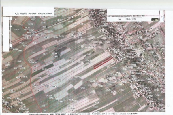Ogłoszenie - Działka 2940m2 Sąspów w studium MPZP budowlano - rolna. - 170 000,00 zł