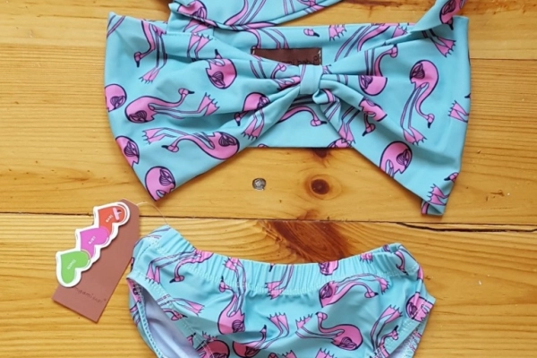 Ogłoszenie - Nowy strój kąpielowy dziecięcy dziewczęcy bikini 3 lata flaming flamingi różowe - 50,00 zł