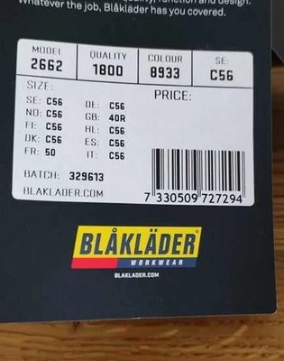 Ogłoszenie - Roboczy kombinezon na szelkach Blaklader 2662 - rozmiar C56 (XL) NOWY - 200,00 zł
