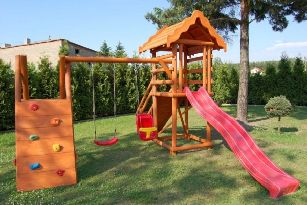 Ogłoszenie - Plac zabaw ogrodowy drewniany 3 m ślizg dla dzieci - 2 600,00 zł