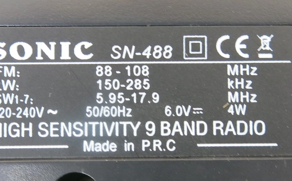 Ogłoszenie - Radio Sonic SN-488. - 15,00 zł