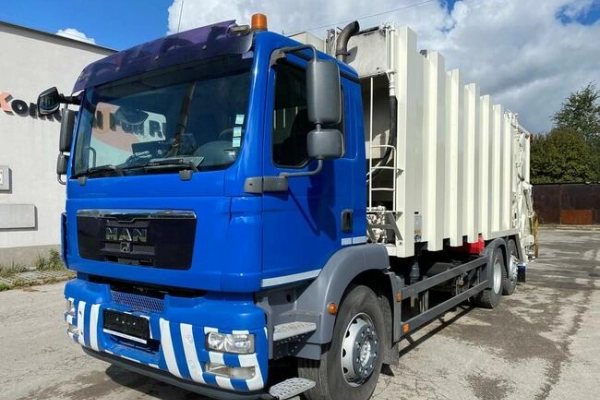 Ogłoszenie - MAN TGM 26.290 śmieciarka trzyosiowa MOL 24m3 EURO 5 - 115 000,00 zł