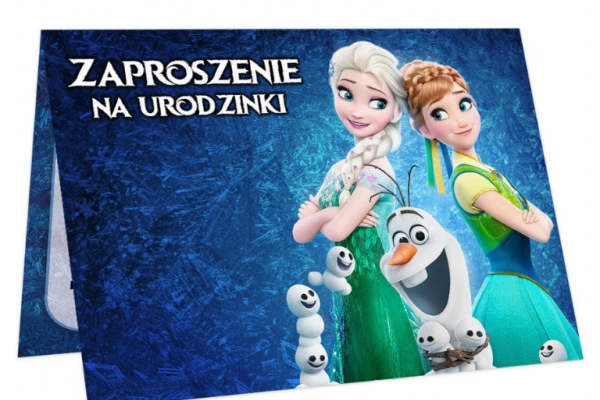 Ogłoszenie - ZAPROSZENIA na URODZINY dla dziecka +koperta (ZU-frozen) - 2,00 zł