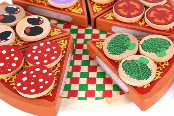 Ogłoszenie - Drewniana Pizza do Krojenia na Rzep Akcesoria Nóż Zabawka - 58,00 zł