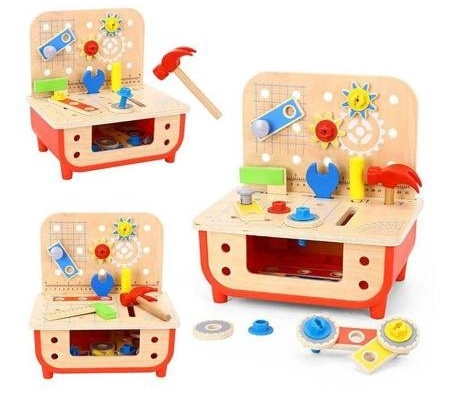 Ogłoszenie - Drewniany Warsztat Stół z Narzędziami TOOKY TOY - 162,99 zł