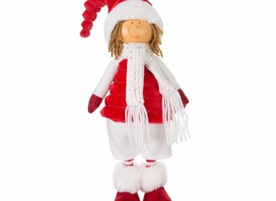 Ogłoszenie - Figurka świąteczna DOLL w zimowym stroju z miękkich tkanin - 92,00 zł