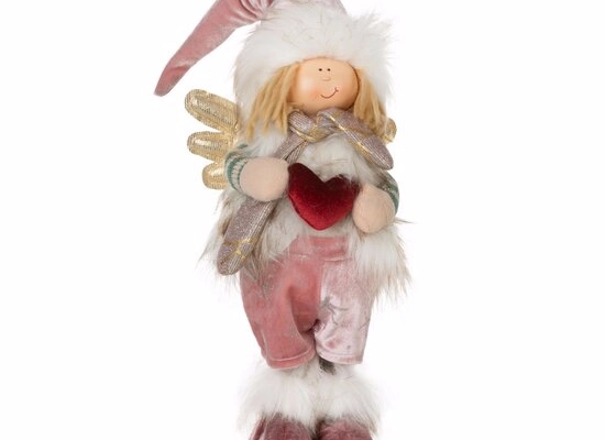 Ogłoszenie - Figurka świąteczna DOLL elf w zimowym stroju z miękkich tkanin - 99,92 zł