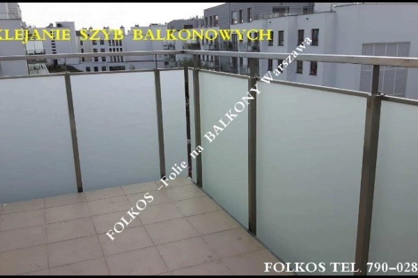 Ogłoszenie - Folie na balkony Warszawa Wola- Odolany -oklejanie szyb balkonowych Folkos folia matowa na balkon - Wola - 123,00 zł