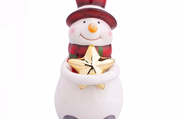 Ogłoszenie - ALTOM DESIGN ozdoba na Boże Narodzenie figurka bałwanek w kapeluszu 6,5x5,5x10 cm - 14,40 zł