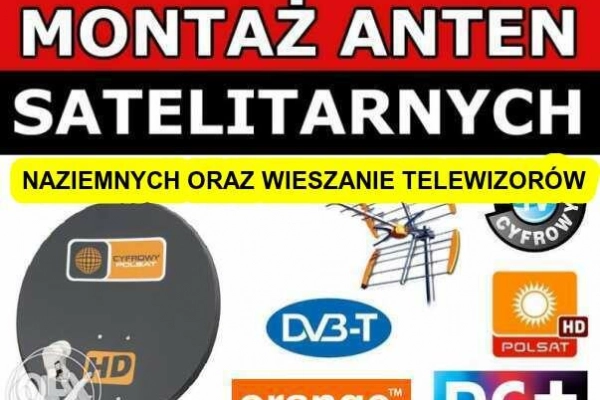 Ogłoszenie - Montaż naprawa anten satelitarnych i telewizji DVB-T 2HEVC