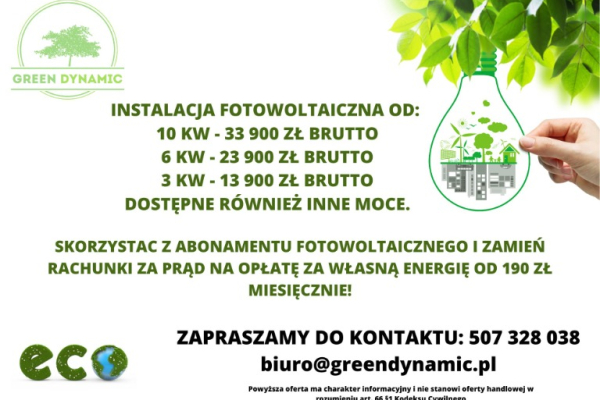 Ogłoszenie - Montaż instalacji fotowoltaicznych/fotowoltaika/elektryk