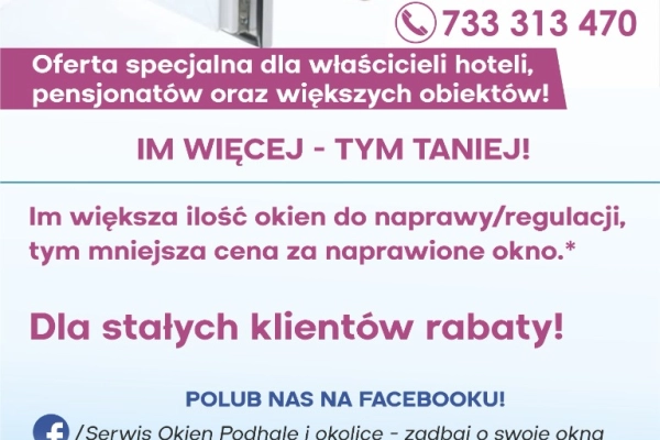 Ogłoszenie - Serwis Okien Podhale i okolice - Nowy Targ