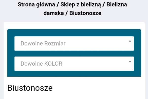 Ogłoszenie - Sklep z bielizna - Śródmieście