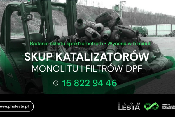 Ogłoszenie - Skup katalizatorów Tarnobrzeg - monolitu DPF - ZŁOM LESTA - Tarnobrzeg