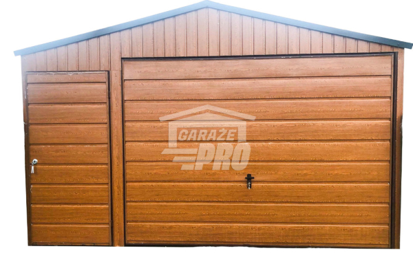 Ogłoszenie - Garaż blaszany 4x6 Brama + drzwi drewnopodobny Dach dwuspadowy GP95 - Zakopane - 8 400,00 zł