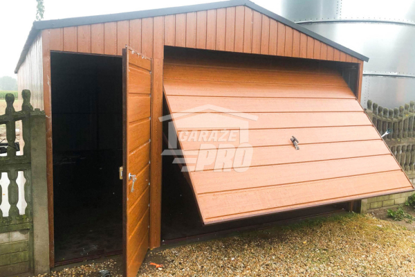 Ogłoszenie - Garaż blaszany 4x6 Brama + drzwi drewnopodobny Dach dwuspadowy GP95 - Zakopane - 8 400,00 zł