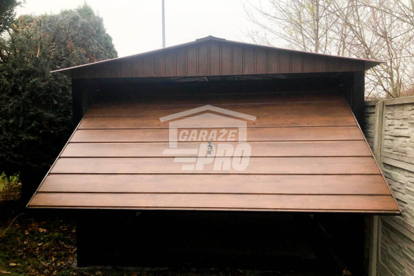 Ogłoszenie - Garaż blaszany 3x6 2x Brama  drewnopodobny  Dach dwuspadowy GP77 - Koszalin - 7 100,00 zł