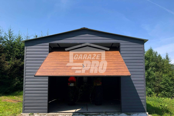 Ogłoszenie - Garaż blaszany 5x5 Brama uchylna antracyt + drewnopodobny Dach dwuspadowy - wolnostojący GP87 - Przemyśl - 10 500,00 zł
