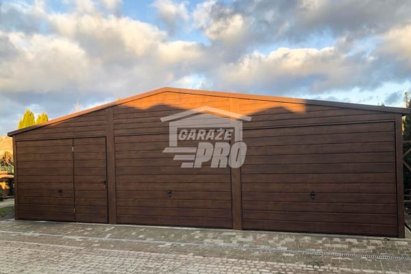 Ogłoszenie - Garaż blaszany 9x6 3x Brama + drzwi drewnopodony  Dach dwuspadowy GP143 - Szczecin - 20 450,00 zł