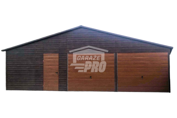 Ogłoszenie - Garaż blaszany 10x5 2x Brama + drzwi + 2x okno drewnopodobny Dach dwuspadowy GP144 - Elbląg - 19 290,00 zł