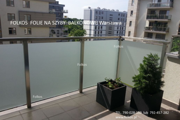 Ogłoszenie - Folie na balkon Wilanów - Oklejamy szklane szyby balkonowe Wilanów- Folia mat mrozony na BALKON Warszawa - Wilanów - 128,00 zł