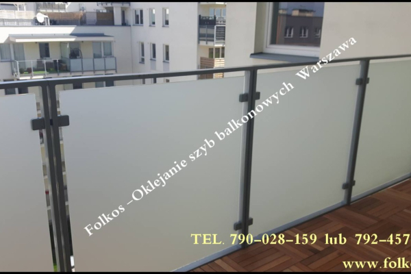 Ogłoszenie - Folie na balkon Wilanów - Oklejamy szklane szyby balkonowe Wilanów- Folia mat mrozony na BALKON Warszawa - Wilanów - 128,00 zł