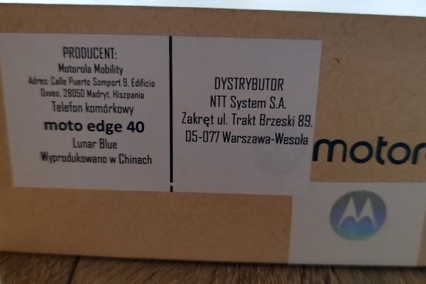 Ogłoszenie - MOTOROLA 5G Edge 40 8/256GB 5G 6.55" 144Hz Niebieski - Legionowo - 1 800,00 zł