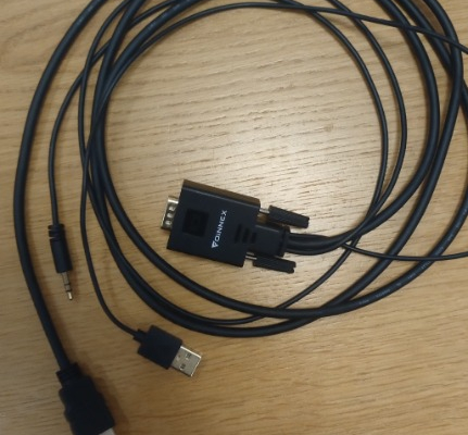 Ogłoszenie - Kabel VGA na HDMI 1.8M FULL HD-SUB przewód adapter dźwięk Audio Jack - 25,00 zł